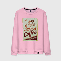 Свитшот хлопковый мужской Coffee Cup Retro, цвет: светло-розовый
