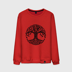 Свитшот хлопковый мужской Кельтское дерево жизни, цвет: красный