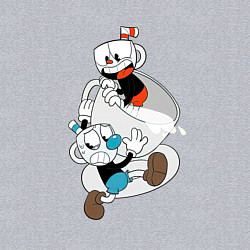 Свитшот хлопковый мужской Чашки Cuphead, цвет: меланж — фото 2