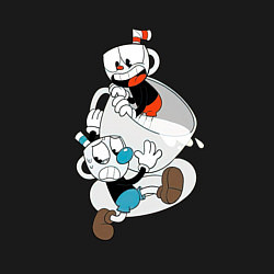 Свитшот хлопковый мужской Чашки Cuphead, цвет: черный — фото 2