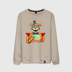 Свитшот хлопковый мужской Five Nights at Freddys: Security Breach - Глэмрок, цвет: миндальный