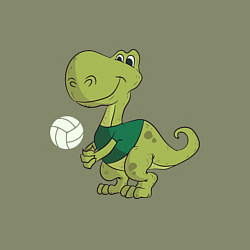 Свитшот хлопковый мужской Volleyball Dinosaur, цвет: авокадо — фото 2