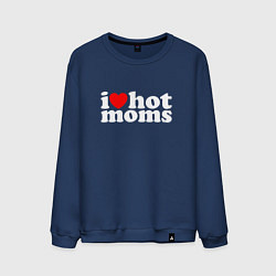 Свитшот хлопковый мужской I LOVE HOT MOMS, цвет: тёмно-синий