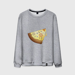 Свитшот хлопковый мужской Пицца в стиле стимпанк, цвет: меланж