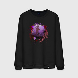 Свитшот хлопковый мужской Беговая Клякса, цвет: черный