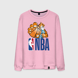 Свитшот хлопковый мужской NBA Tiger, цвет: светло-розовый