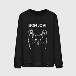 Мужской свитшот Bon Jovi Рок кот