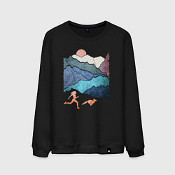 Мужской свитшот Бег и Горные Трейлы