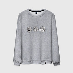 Свитшот хлопковый мужской Клинок, рассекающий демонов Зеницу эмодзи, цвет: меланж