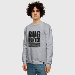 Свитшот хлопковый мужской Bug Хантер, цвет: меланж — фото 2
