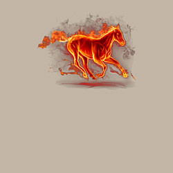 Свитшот хлопковый мужской Fire horse огненная лошадь, цвет: миндальный — фото 2
