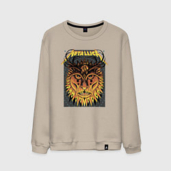 Свитшот хлопковый мужской Metallica Lion, цвет: миндальный