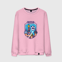 Свитшот хлопковый мужской Russia 2018, цвет: светло-розовый