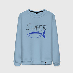 Свитшот хлопковый мужской Super tuna jin, цвет: мягкое небо