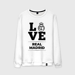 Свитшот хлопковый мужской Real Madrid Love Классика, цвет: белый