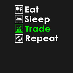 Свитшот хлопковый мужской Есть Спать Трейдинг Повторить, цвет: черный — фото 2