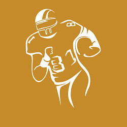 Свитшот хлопковый мужской Игрок в американский футбол, цвет: горчичный — фото 2