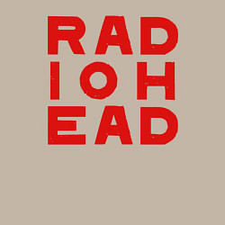 Свитшот хлопковый мужской Radiohead большое красное лого, цвет: миндальный — фото 2