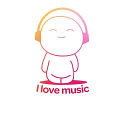 Свитшот хлопковый мужской I love music цветная, цвет: белый — фото 2