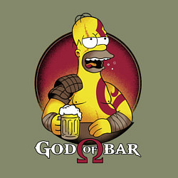 Свитшот хлопковый мужской Homer god of bar, цвет: авокадо — фото 2