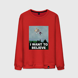 Свитшот хлопковый мужской Neco Arc want to believe, цвет: красный