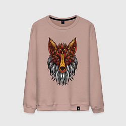 Мужской свитшот Лиса в стиле Мандала Mandala Fox