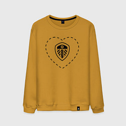 Свитшот хлопковый мужской Лого Leeds United в сердечке, цвет: горчичный