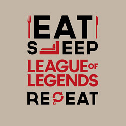 Свитшот хлопковый мужской Надпись: Eat Sleep League of Legends Repeat, цвет: миндальный — фото 2