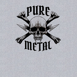 Свитшот хлопковый мужской Heavy metal skullчистый металл, цвет: меланж — фото 2