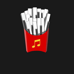 Свитшот хлопковый мужской Картошка Фри Клавиши Фортепиано, цвет: черный — фото 2