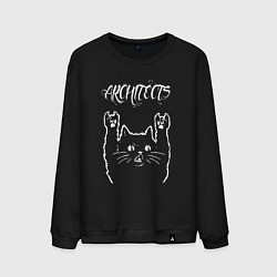 Свитшот хлопковый мужской Architects Рок кот, цвет: черный