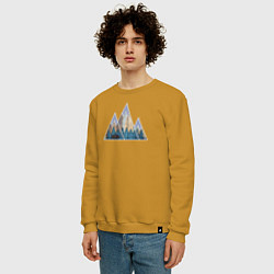 Свитшот хлопковый мужской Деревянные горы, цвет: горчичный — фото 2
