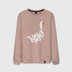 Свитшот хлопковый мужской Honk White Гусь Белый, цвет: пыльно-розовый