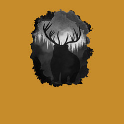 Свитшот хлопковый мужской Медведь с рогами, цвет: горчичный — фото 2