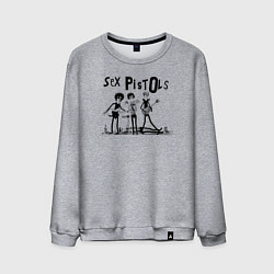 Свитшот хлопковый мужской Арт на группу Sex Pistols, цвет: меланж