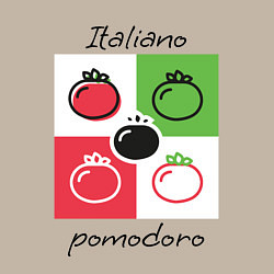 Свитшот хлопковый мужской Italiano Pomodoro, любовь к Италии, пицце и томата, цвет: миндальный — фото 2