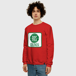 Свитшот хлопковый мужской Bos Celtics, цвет: красный — фото 2