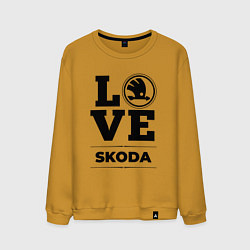 Свитшот хлопковый мужской Skoda Love Classic, цвет: горчичный