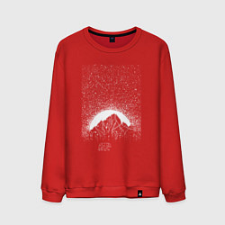 Свитшот хлопковый мужской Звёздное небо и медведь, цвет: красный