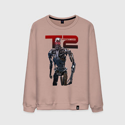 Свитшот хлопковый мужской Terminator 2 - T800, цвет: пыльно-розовый
