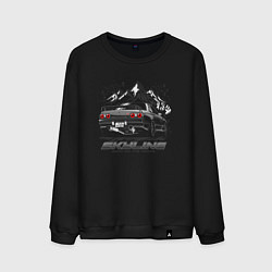 Свитшот хлопковый мужской Nissan Skyline Скайлайн, цвет: черный