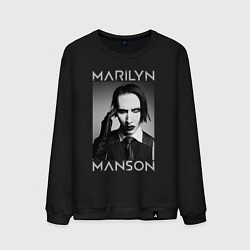 Свитшот хлопковый мужской Marilyn Manson фото, цвет: черный