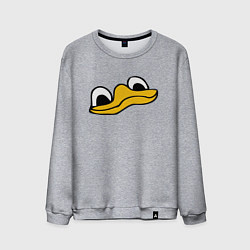 Свитшот хлопковый мужской Утиная моська duck face, цвет: меланж