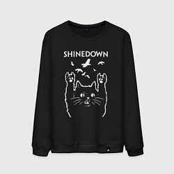 Свитшот хлопковый мужской Shinedown Рок кот, цвет: черный