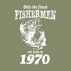 Свитшот хлопковый мужской Только лучшие рыбаки родились в 1970 году, цвет: авокадо — фото 2