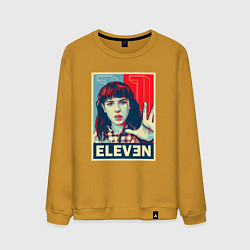 Свитшот хлопковый мужской Stranger Things Eleven, цвет: горчичный