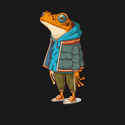 Свитшот хлопковый мужской Оранжевая лягуха, цвет: черный — фото 2