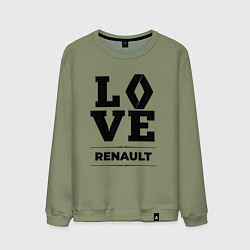 Свитшот хлопковый мужской Renault Love Classic, цвет: авокадо