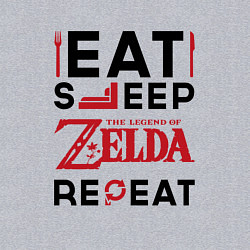 Свитшот хлопковый мужской Надпись: Eat Sleep Zelda Repeat, цвет: меланж — фото 2