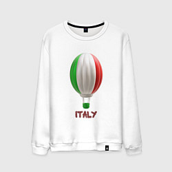 Свитшот хлопковый мужской 3d aerostat Italy flag, цвет: белый